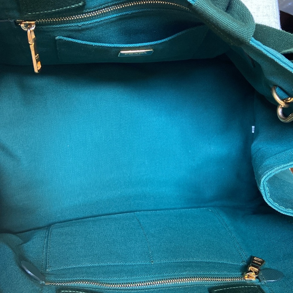 Prada Green Canapa GM w/ Strap - Picture 9 of 17